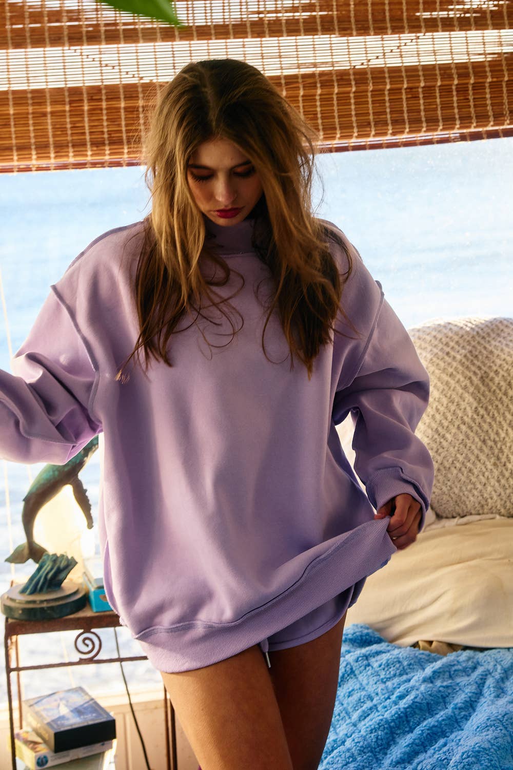 Reversible Mock Neck Sweatshirt