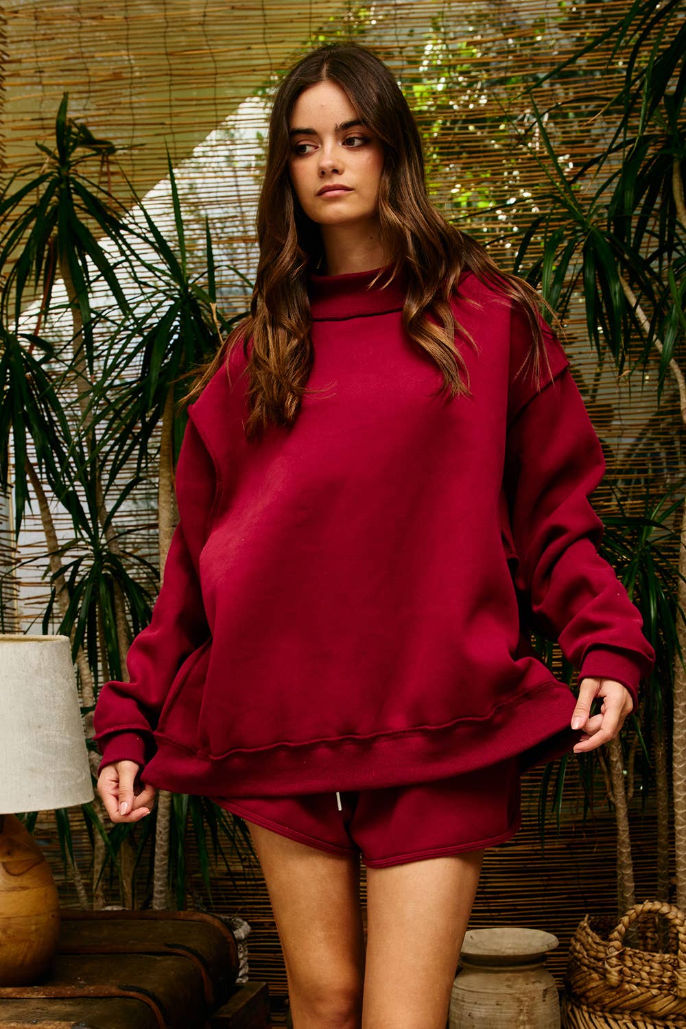 Reversible Mock Neck Sweatshirt