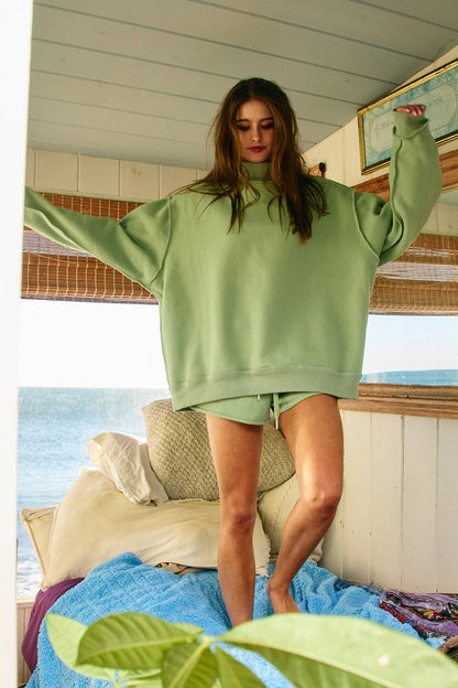 Reversible Mock Neck Sweatshirt