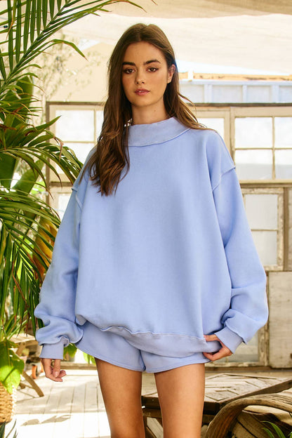 Reversible Mock Neck Sweatshirt