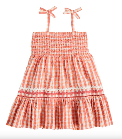 Smocked Checkered Dress