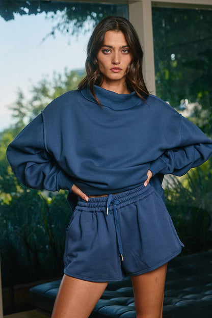 Reversible Mock Neck Sweatshirt