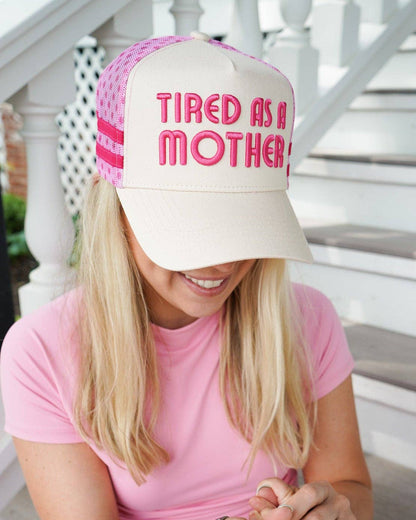 Tired as a Mother - Tan Trucker Hat