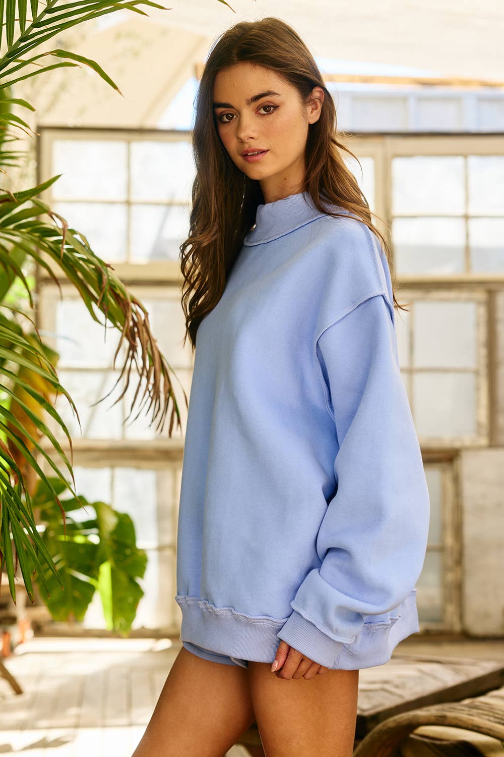 Reversible Mock Neck Sweatshirt