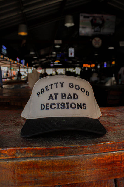 PRETTY GOOD AT BAD DECISIONS CANVAS CAP