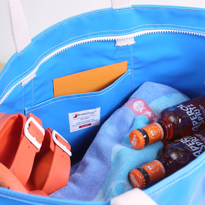 Blue tote bag inside 